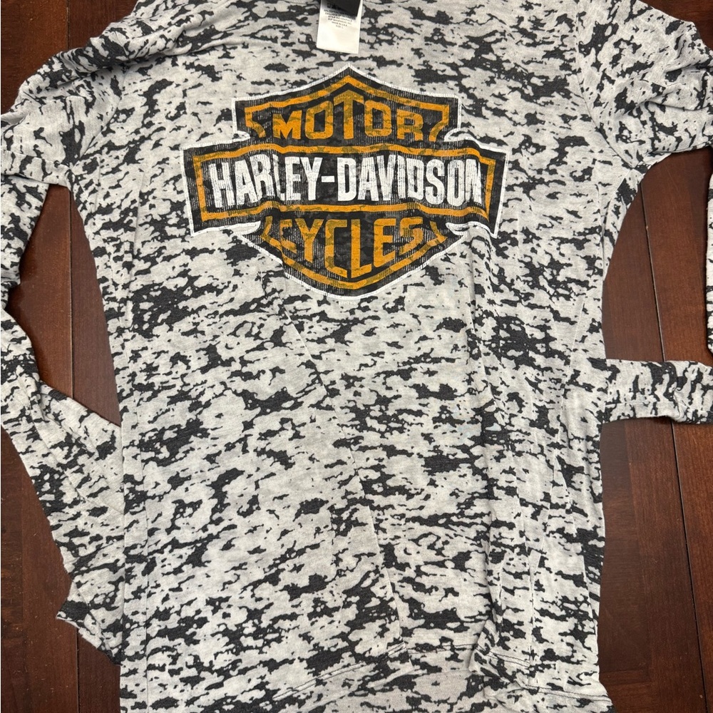 LIKE NEW Harley-Davidson Gray and Black Burnout Shirt